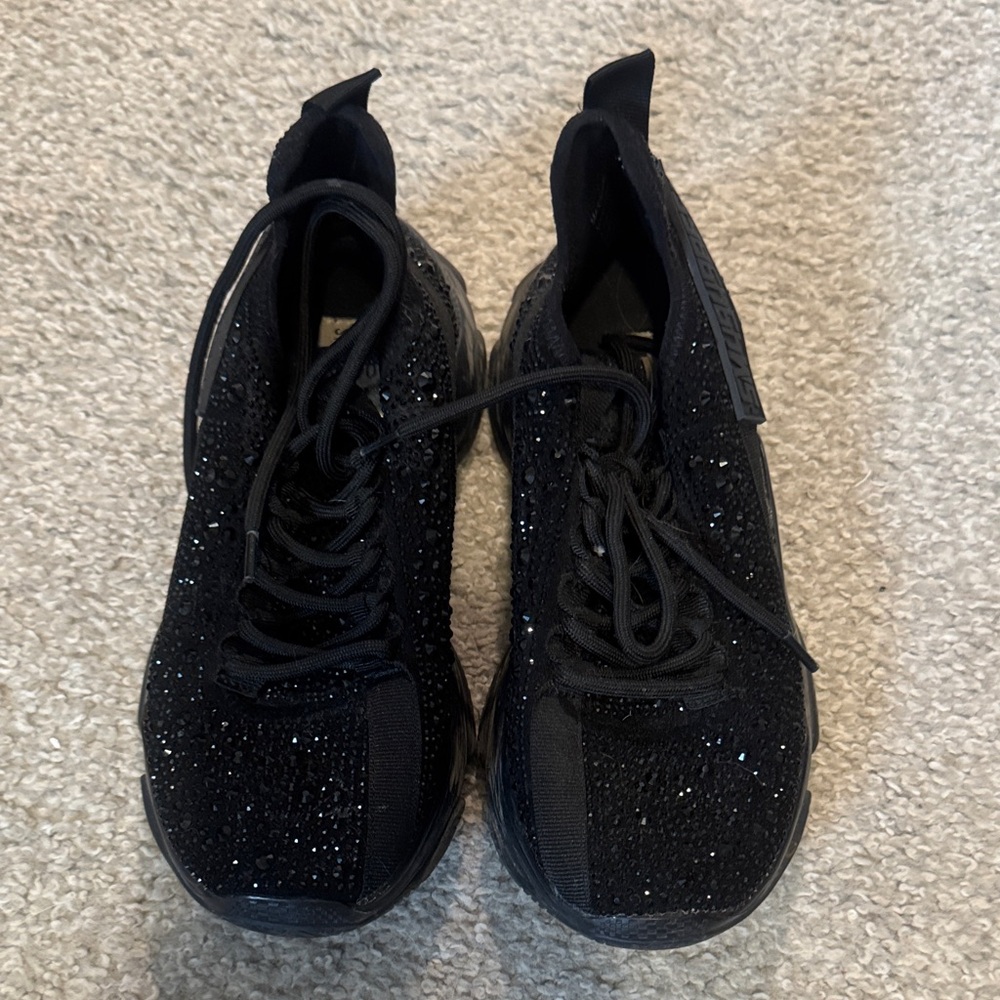 Steve Madden Black Sparkle Knit Sneakers